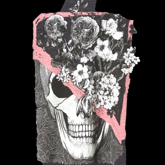 TORRID Floral SKULL ClassicβFit Super Soft Slub Long sleeve Tee SIZE 1X - Picture 4 of 16